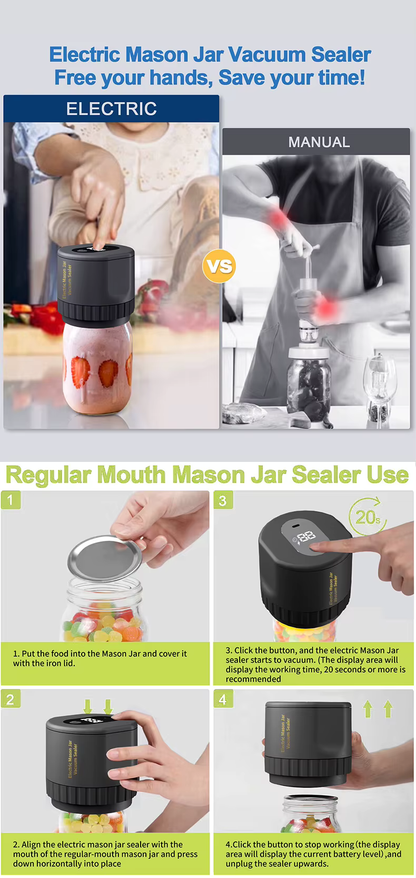 Electric Mason Jar Vacuum Sealer